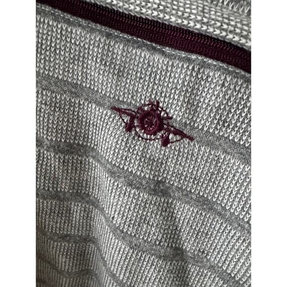 Vintage Green Line Men’s Striped Crewneck Sweatshirt | Gray & Burgundy | Size L - Picture 6 of 6